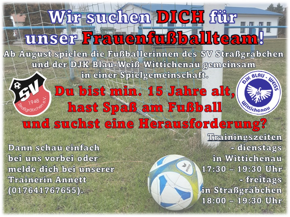 Wir suchen DICH für unser Frauenfussballteam